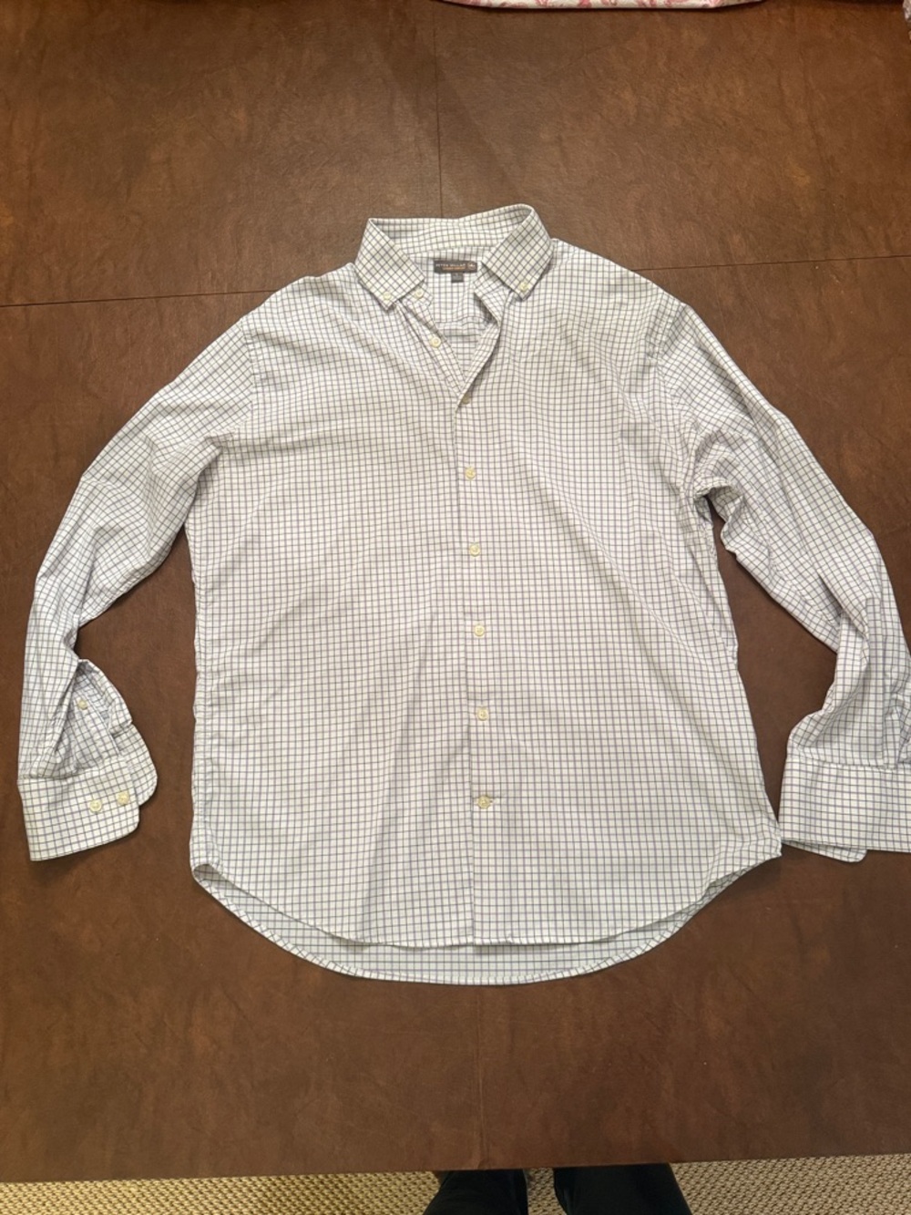 Peter Miller Never Worn Summer Comf Purple & Black Check Men's Button-Down Shirt